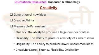 Creativity Ep 25 Research Methodology Fluency Flexibility Originality D Creations Resources [upl. by Trainer944]