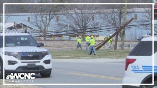 Lanes closed on North Graham Street due to downed power lines [upl. by Pasol]