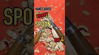 Beginner Carving  Cherry Spoon  Day 4 woodcarving woodworking carving beginners cherry hobby [upl. by Yerac]