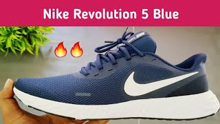 Nike Revolution 5 Unboxing closer look amp Review l Blue color [upl. by Lilybel111]