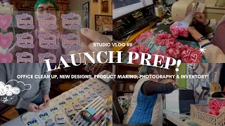 STUDIO VLOG 011 ♡ small business launch ✨ custom orders office organizing new designs amp products [upl. by Naivart]