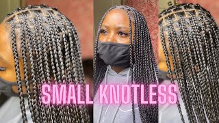 Small knotless box braids tutorial  watch me show you [upl. by Mcilroy367]