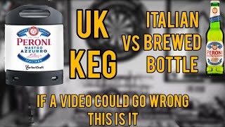 Peroni UK perfect draft keg Vs Peroni Italian brewed bottle  Comparison  review No 1889 [upl. by Dowlen15]