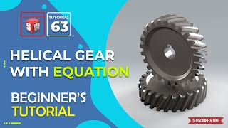 Design A Helical Gear With Equations Stepbystep solidworkstutorial helicalgear design [upl. by Ahsinelg]