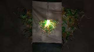 DIY murano blown glass chandelier lighting clear and amber green color [upl. by Eitirahc]