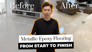 Metallic Epoxy Flooring Installation  From Start To Finish [upl. by Eusadnilem217]