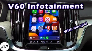 2023 Volvo V60 — Infotainment Review  Google Touch Screen Apple CarPlay HowTo [upl. by Semela468]