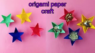 How to make origami Star  easy paper craft idea  origami craft  school craft idea [upl. by Saimon]