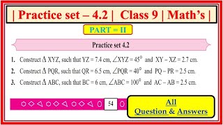 Practice set 42 class 9 maths part 2  Chapter 4 Constructions of Triangles Maharashtra class9th [upl. by Madelyn]