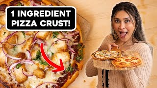 1 Ingredient Pizza Crust No Kneading I How to Make Low Carb Keto Pizza with this HACK [upl. by Aisemaj]