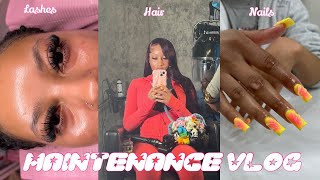 500 MAINTENANCE VLOG 🎀🫧  HAIR LASHES  NAILS  AND TATTOO [upl. by Ferdinande]