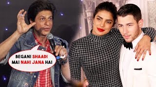 Shah Rukh Khans Funny Reaction On Attending Priyanka Chopra Nick Jonas Wedding [upl. by Anoirtac302]