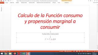 Calculo de la propensión marginal a consumir [upl. by Asseneg]