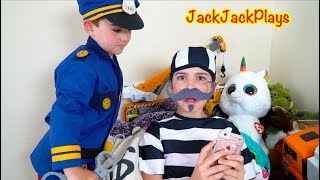 Cops amp Scientist Costume Pretend Play Skit  Jack Jacks Gem Stone Heist  JackJackPlays [upl. by Eciened]