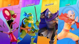 Nickelodeon AllStar Brawl  Zim Vs Leonardo Vs Shredder Vs Aang Local Battle CPU [upl. by Adnolahs]