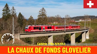 Cab Ride La ChauxdeFonds–Glovelier Jura Railways Switzerland train drivers view in 4K [upl. by Aramit]