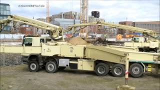 Soeren66  2 Betonpumpen PUTZMEISTER M 525 bei betonieren einer Bodenplatte [upl. by Ungley309]