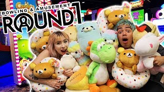 100 CLAW MACHINE CHALLENGE AT ROUND 1 ARCADE [upl. by Shig]