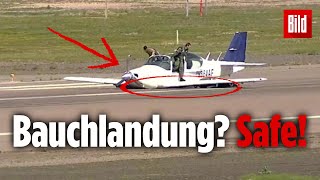 Deutsche LuftwaffenPiloten müssen ohne Fahrwerk landen und liefern ab [upl. by Nahs]