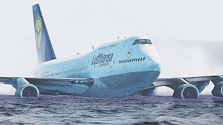 XPlane 11  Boeing 747 Water Crash Landing HD [upl. by Combe]