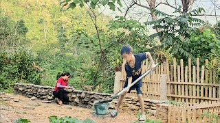 Build a sturdy fence with stone and cement  p1  farm building  Chuc Thị Hong [upl. by Baxter727]