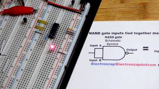 Quick NOT gate made from NAND universal gate demonstration by electronzap electronics [upl. by Suitangi]