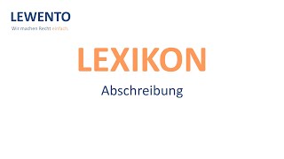 Lexikon Abschreibung [upl. by Lussier]