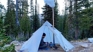 Hot Tent Camping Deep in the Forest [upl. by Onin]