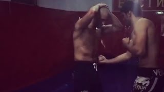 Albert Tumenov abs workout for UFC 204 [upl. by Einnahpets]