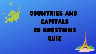 Countries and Capitals Quiz  1  20 Questions [upl. by Ayotna800]