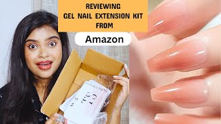 AMAZON UNBOXING POLYGEL NAIL EXTENSION KIT Worth Rs 599  Salon Like Gel Nail Extensions At Home [upl. by Ramedlab580]