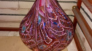 Vase with Rectangular Murrine  Glass Blowing [upl. by Heshum110]