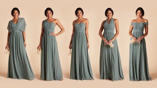 5 WAYS TO WEAR GRACE CONVERTIBLE BRIDESMAID DRESS  BIRDY GREY [upl. by Gaby836]