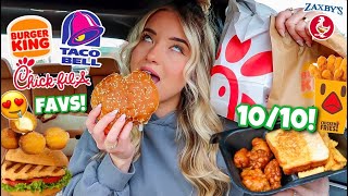 Eating my TOP FAVORITE FAST FOOD ITEMS For 24 Hours [upl. by Jilleen]