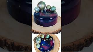 GALAXY Mirror Glaze Cake Decorating [upl. by Gebelein]