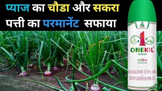 प्याज का चौड़ा और सकरा पत्ति का परमानेंट सफ़ाया  one kill  dhanuka company farming onekill [upl. by Centonze]