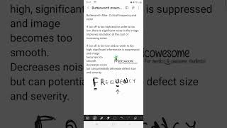 Butterworth filter mnemonic impact of critical frequency and order on resolution and noise nuclear [upl. by Naeloj433]