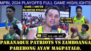 2024 MPBL PLAYOFFS QF G1 SOUTH  Zamboanga 🐟 vs Parañaque 🟡 Full Game Highlights  October 07 2024 [upl. by Anelah]