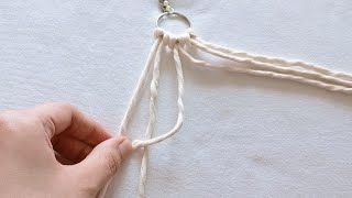 Macrame  Macrame Simple Design Keychain  Easy Keychain Tutorial [upl. by Ahsratan]