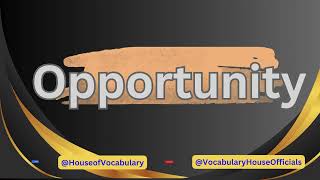 How to Pronounce Opportunity vocabularyhouseofficials howtopronounce [upl. by Trevlac]