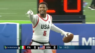 Mens Flag Football Championship Italy vs USA  2022 World Games [upl. by Suiramaj663]