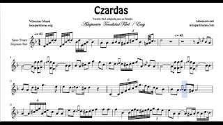 Czardas Video Sheet Music for Tenor and Soprano Sax Classical Music Score [upl. by Thorbert]