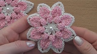 Crochet flower tutorial VERY EASY [upl. by Hannala831]