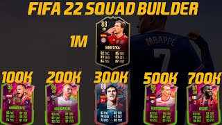 FIFA 22 BEST TEAMS FIFA 22 100K 200K 300K 500K 700K 1M SQUAD BUILDER WITH AI 39 [upl. by Ahseila]