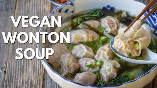 Most cozy and delicious vegan wonton soup [upl. by Nnylakcaj834]