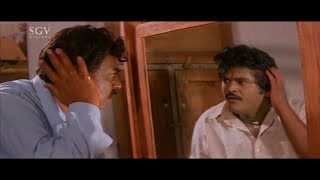 Jaggesh and Vajramuni Mirror Image Super Ultimate Comedy  Bhairava Kannada Movie Part 2 [upl. by Lorenz]