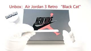 Air Jordan 3 Retro “Black Cat” Rep Unbox [upl. by Nylimaj]