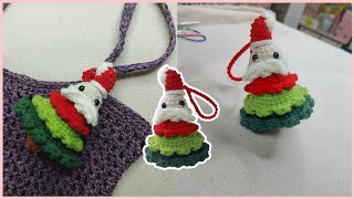 Crochet Christmas Tree Bag Charm  CROCHET CHRISTMAS 🎅🎄  ENG CC [upl. by Comstock598]