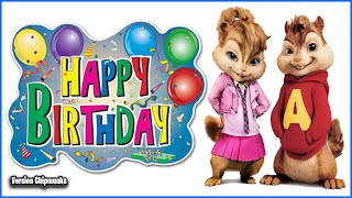 Happy Birthday To You Version Chipmunks  LyricsLetra [upl. by Costello]