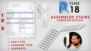 Revit Assembled Stairs  Complete Assembled Stair Properties in Detail  Class 18  Urdu  Hindi [upl. by Masera]